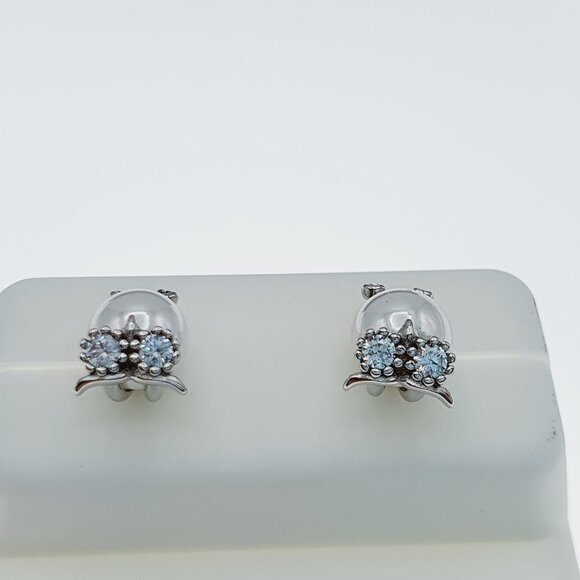"#925 Sterling Silver CZ Stud Earrings for Women/Girl, US925P1030 - Picture 4 of 7